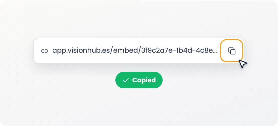 Copy button next to the generated link