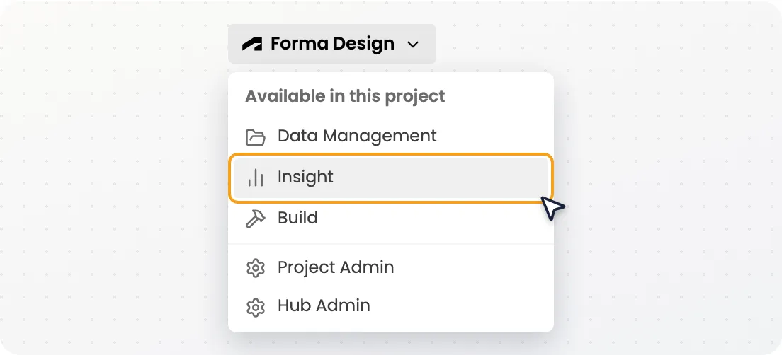 Forma Design selector with the Insight option
