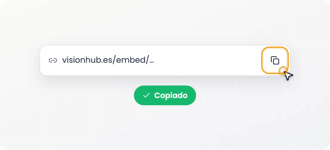 Botón de copiar junto al enlace generado