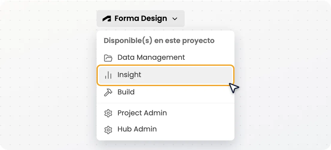 Selector Forma Design con la opción Insight